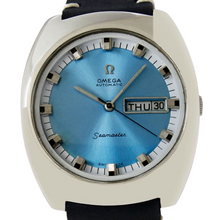 Load image into Gallery viewer, 1970s Omega Seamaster Automaic  D/D Blue Dial 38mm Jumbo Vintage Steel Watch