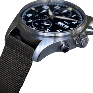 IWC Pilot Chronograph Spitfire 41mm Men's Black Dial Watch Box Papers - IW387901