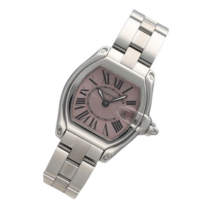 Cartier 2675 Roadster Pink Dial 32 mm Stainless Steel Swiss Quartz Women's Watch