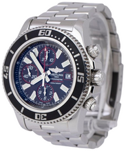 Load image into Gallery viewer, Breitling Superocean Chronograph Diver Black Stainless 44mm Watch A13341 BOX