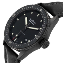Load image into Gallery viewer, Blancpain Fifty Fathoms Bathyscaphe Black Ceramic Mens Watch 5000 Box Card