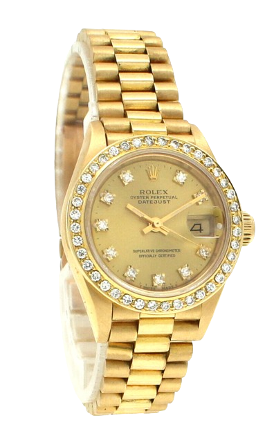 Ladies Rolex Oyster Perpetual Datejust President 691787 Diamonds Watch c. 1989