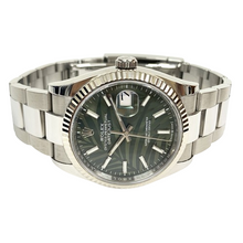 Load image into Gallery viewer, Rolex Datejust 36 Steel &amp; White Gold 126234 Olive Green Palm Motif Index, Oys...