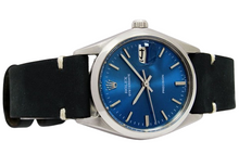 Load image into Gallery viewer, Rolex  Oyster Date 6694 Precision Sunburst Blue Dial 34mm Vintage Wrist Watch