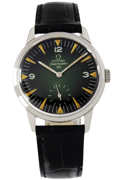 1963 Omega Seamaster 30 Small Seconds Shaded Green Steel Mens Watch