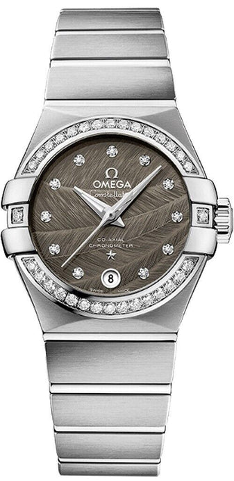 Omega Constellation Buy New Diamond Bezel Gray Dial Womens Luxury Watch On Sale