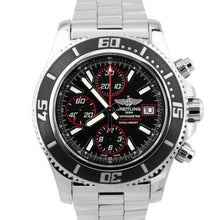 Load image into Gallery viewer, Breitling Superocean Chronograph Diver Black Stainless 44mm Watch A13341 BOX