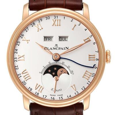 Blancpain Villeret Complete Calendar 8 Days Rose Gold Watch 6639 Box Papers