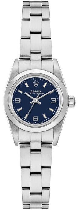 Rolex Oyster Perpetual Blue Dial Stainless Steel Womens Luxury Watch For Sale