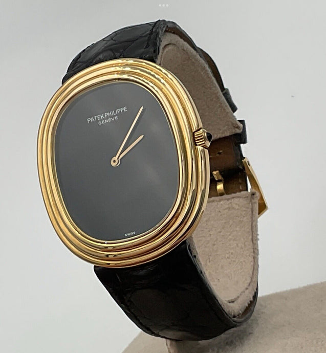 Patek Philippe 3634 Jumbo Golden Ellipse ONYX Dial 1973 Watch Serviced Box Paper