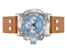 Load image into Gallery viewer, CH-1 BRANDEIS MEN&#39;S CHRONOGRAPH WATCH-LIGHT ITALIAN LEATHER