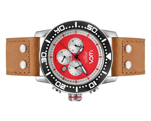 CH-1 ROSSO MEN'S CHRONOGRAPH WATCH- LIGHT ITALIAN LEATHER