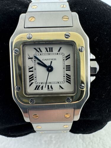Cartier Santos Galbee 18K Yellow Gold Stainless Steel 24MM Lady Automatic  0022